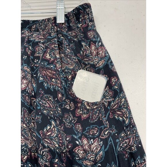 Garnet Hill Floral MIDI Skirt size S Flowy pockets Boho Career Modest‎ pull on - Picture 3 of 12